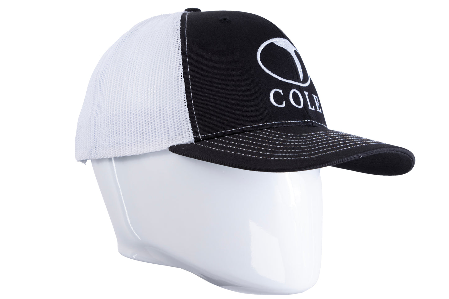 COLE HATS | COLE 112 TRUCKER HAT - BLACK & WHITE