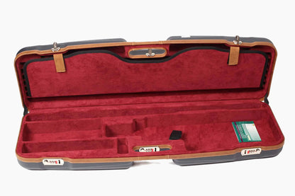 NEGRINI ACCESSORIES | NEGRINI CASE | 1622 SPORTING & FULL TUBE SET | 1 O&U / 1 HIGH RIB BARREL UP TO 32" | NAVY / TOBACCO LEATHER / NAVY