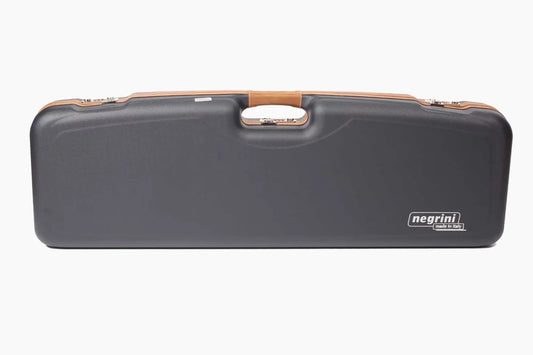 NEGRINI ACCESSORIES | NEGRINI CASE | 1622 SPORTING & FULL TUBE SET | 1 O&U / 1 HIGH RIB BARREL UP TO 32" | NAVY / TOBACCO LEATHER / NAVY