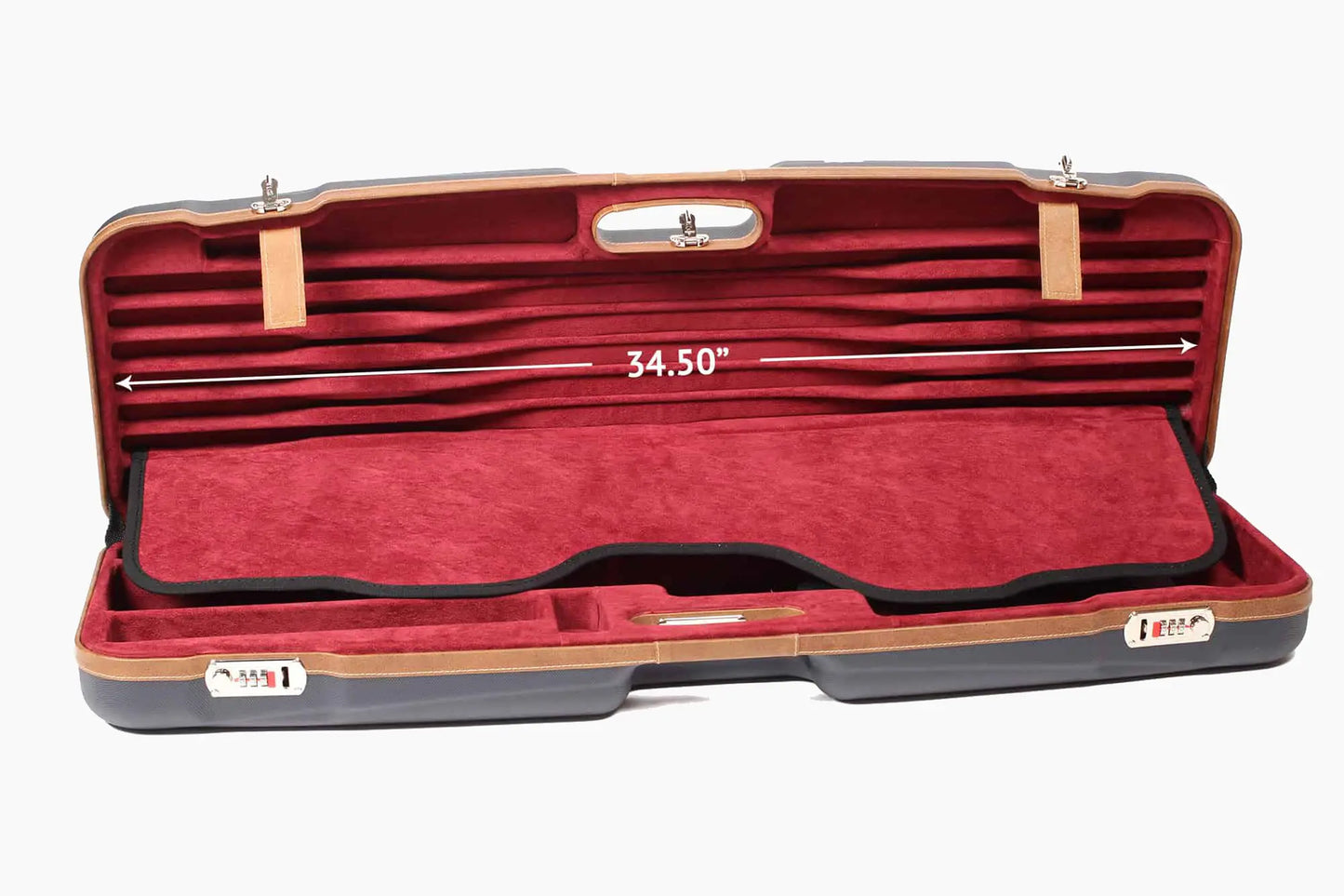 NEGRINI ACCESSORIES | NEGRINI CASE | 1622 SPORTING & FULL TUBE SET | 1 O&U / 1 HIGH RIB BARREL UP TO 32" | NAVY / TOBACCO LEATHER / NAVY
