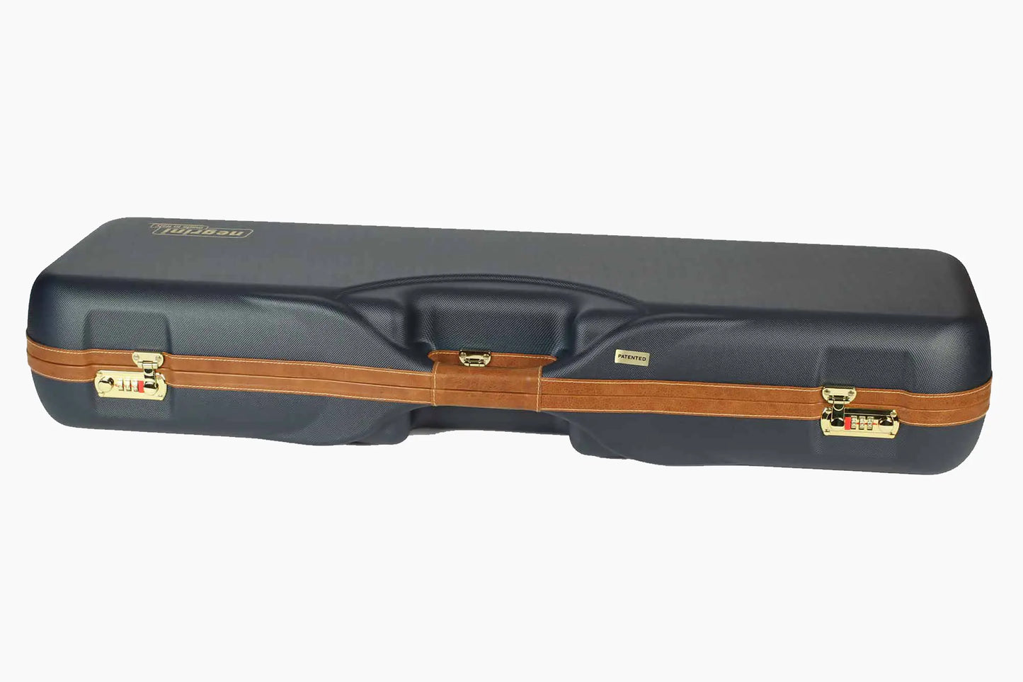 NEGRINI ACCESSORIES | NEGRINI CASE | 1646 SPORTING & HUNTING | 1 O&U OR SXS / 3 MEDIUM RIB BARRELS UP TO 32" | NAVY / TOBACCO LEATHER / NAVY