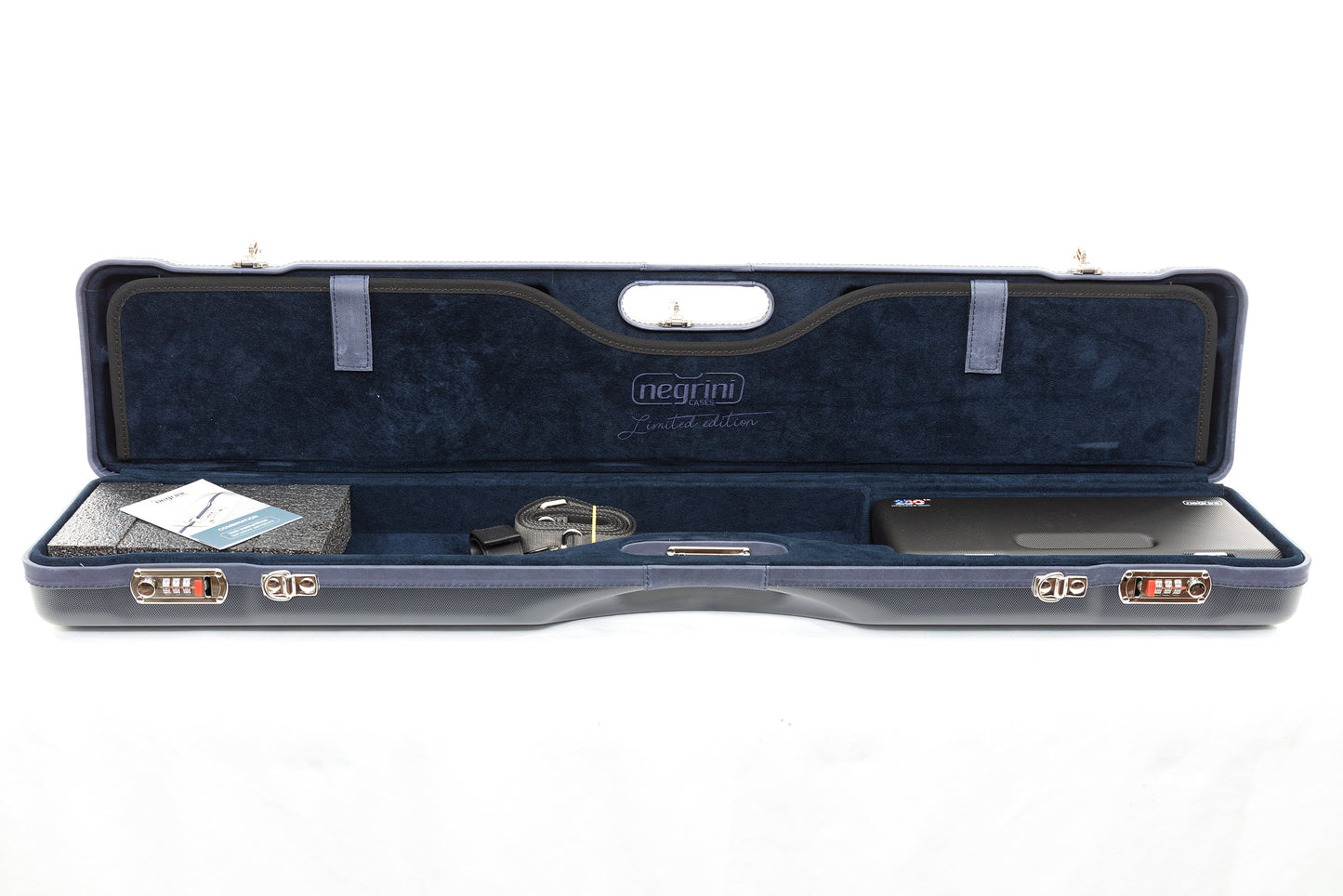 NEGRINI ACCESSORIES | NEGRINI CASE | 16406 COMPACT UNICASE | 1 O&U, SXS, OR AUTO / 1 ADJ. HIGH RIB BARREL UP TO 34" | AMERICAN FLAG 250 YEARS / RED LEATHER TRIM