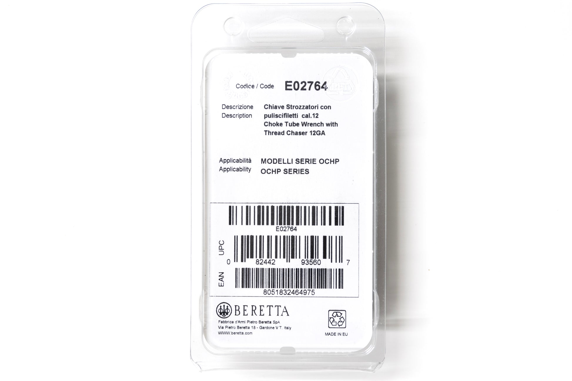 BERETTA TOOL | E02764 | CHOKE WRENCH WITH THREAD CLEANER 12GA | OCHP ...